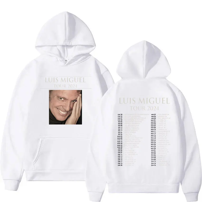 Luis Miguel Tour 2024 Concert Hoodie Men Retro High Quality Fashion Sweatshirt Unisex Casual Oversized Hooded Hip Hop Streetwear