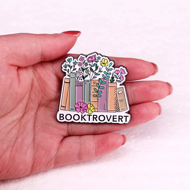Cute Book Series Alphabet Enamel Pins Romantic Book Club Magic Flowers Library Card Badges Brooches Jewelry Gifts view 4