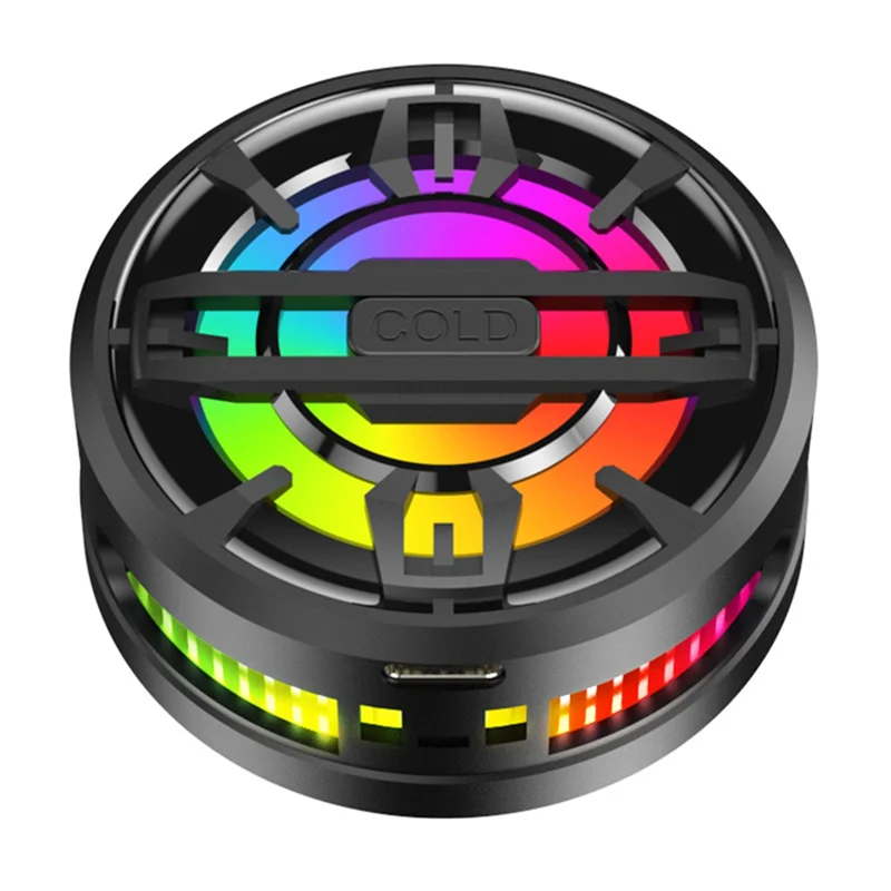 For Mobile Phone RGB Semiconductor Cooler Magnetic Radiator Cooling Fan With Back-Clip
