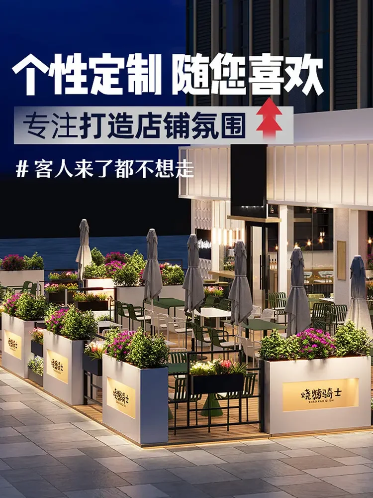 Outdoor storage luminous creative box combination, open-air restaurant fence, pedestrian street partition department