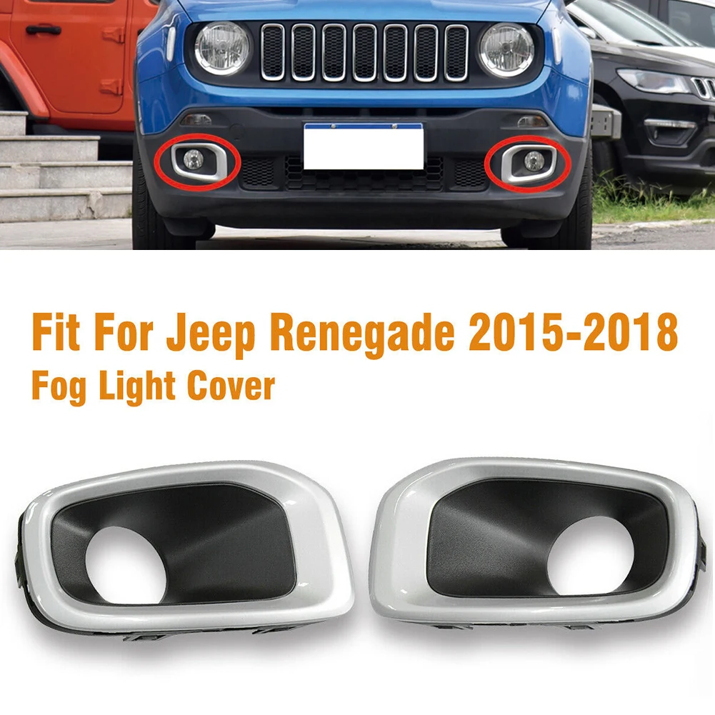 

Left And Right Car Front Fog Light Trim Cover Bezel Bumper Lamp Shell Cap Hood Lid Bezel For Jeep For Renegade 2015-2018