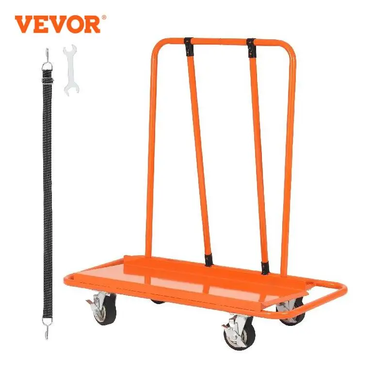 

VEVOR 3000 LBS Panel Dolly Drywall Sheet Cart with Deck and 5" Swivel Wheels Handling Wall Sheetrock Lumber for Garage Warehouse