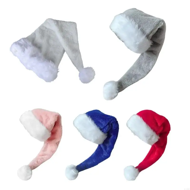 

K1ME Christmas Santa Hat with White Brim for Christmas Festival Party New Year Headwear Santa Costume Accessory Gift