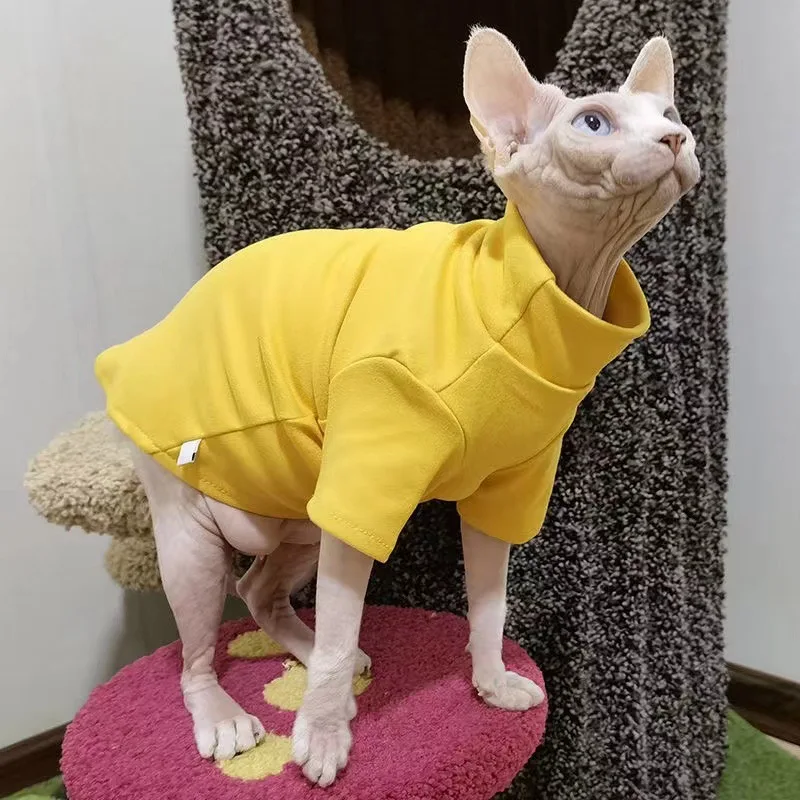 

New Sphynx Cat Clothes Winter Warm Pet Costume For Hairless Cat Small Dogs Pullover Shirt Soft Jacket Pajamas Outdoor Clothing