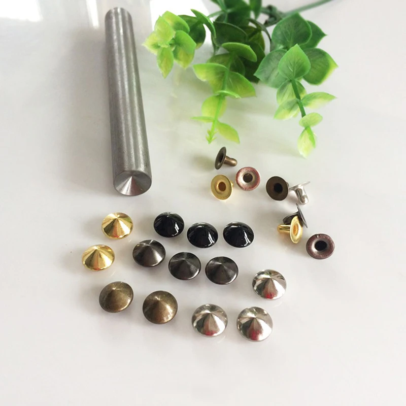 10mm Metal Cone Type Rivets Studs Spots Nailhead Spikes Installation tool die