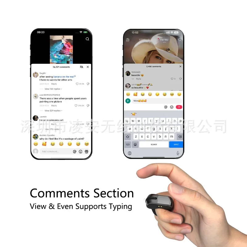 D06 بلوتوث حلقة الماوس التحكم عن بعد TikTok فيديو قصير PPT صفحة تحول تحكم الهاتف المحمول اللوحي العالمي