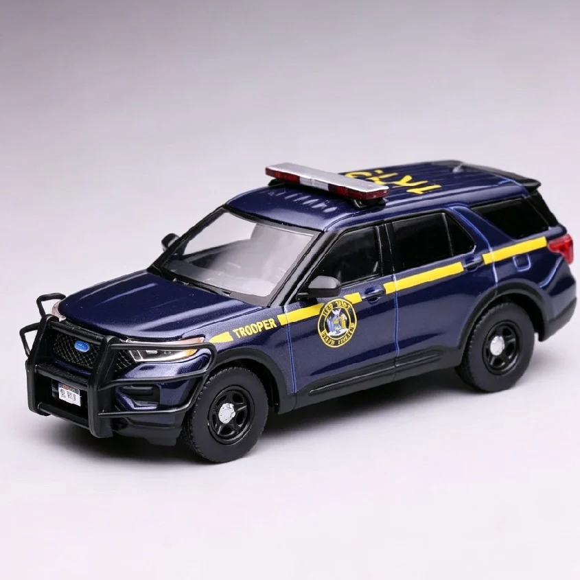 

596 1:64 Explorer New York State Police Painting Alloy simulation Mini Car Model Hobby Collection Decoration Toy Gift
