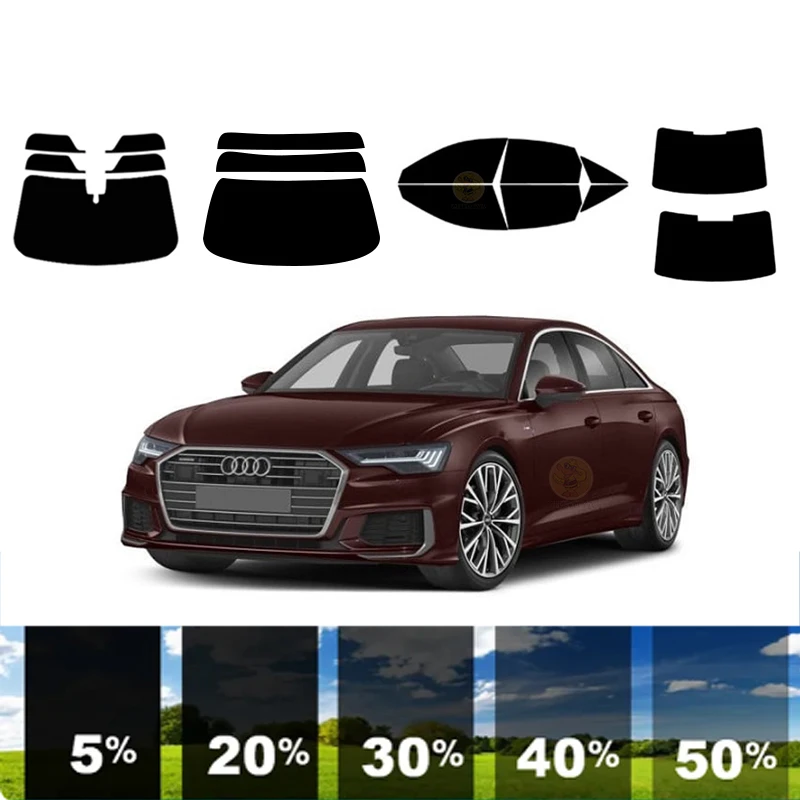 

precut Removable Window Tint Film For Car 100% UVR 5%-70%VLT Heat Insulation Carbon ﻿For AUDI A6 4 DR SEDAN 2019-2023