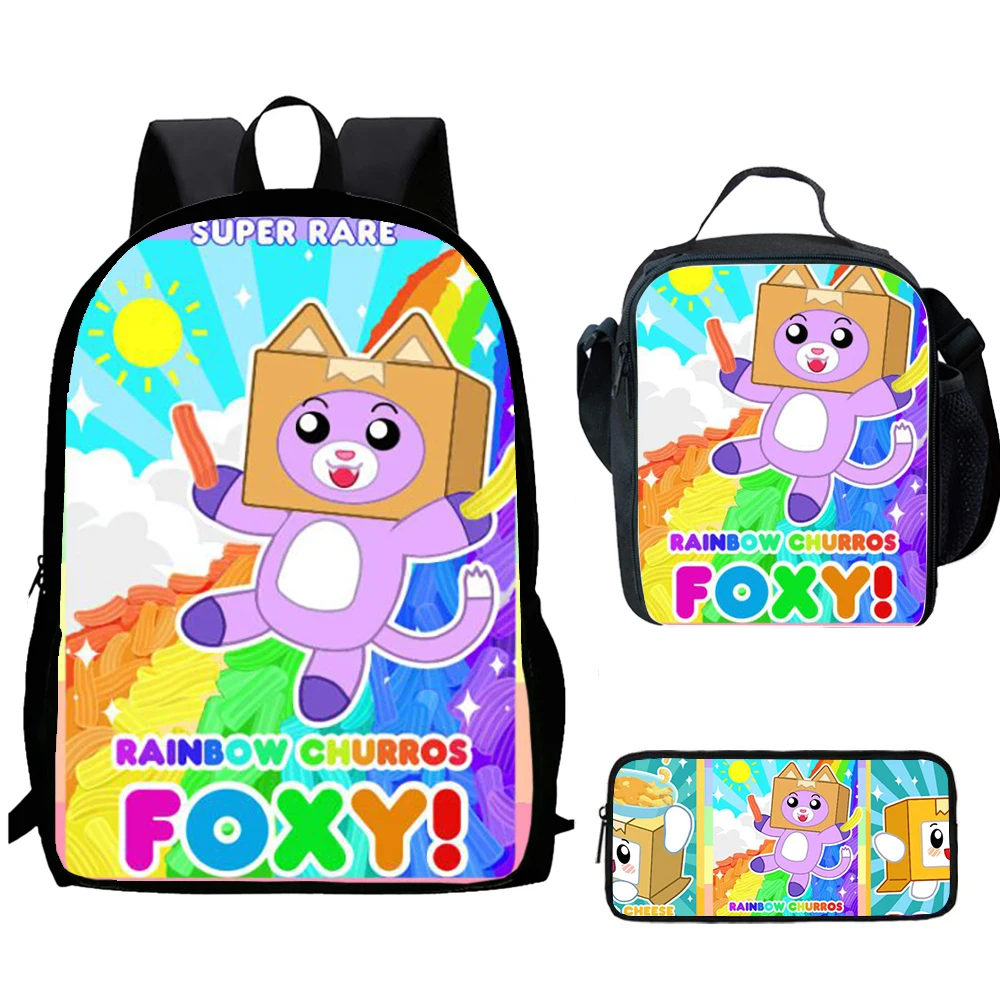 Musician LankyBox Cartoon 3 pcs set Child School Backpack with Lunch Bags ,Pencil Bags  School Bags for Boys Girls Best Gift