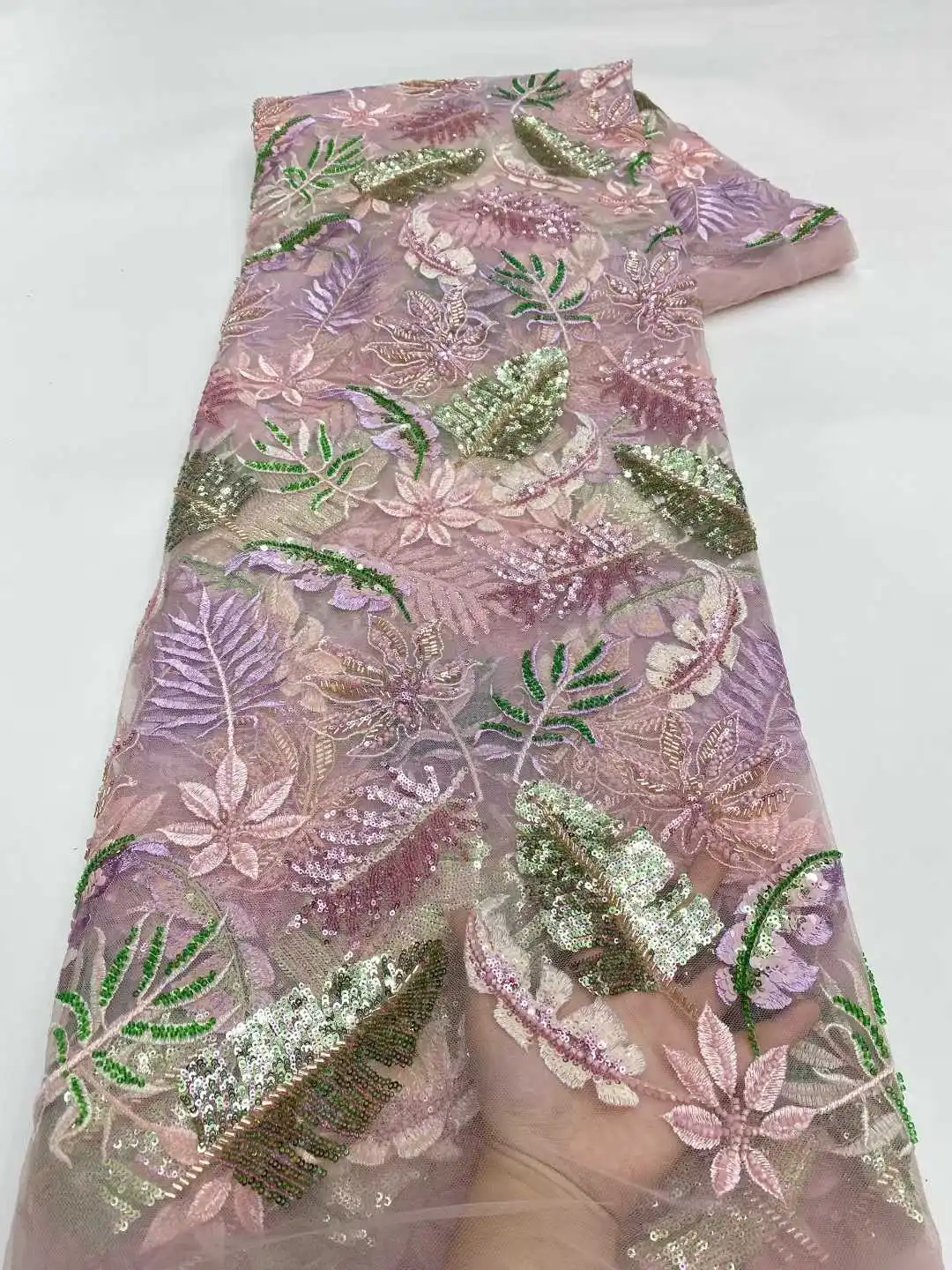 قماش دانتيل تسلسل أفريقي فاخر 2025 جودة عالية ترتر دانتيل مطرز قماش شبكي للنساء فساتين حفلات الزفاف #2