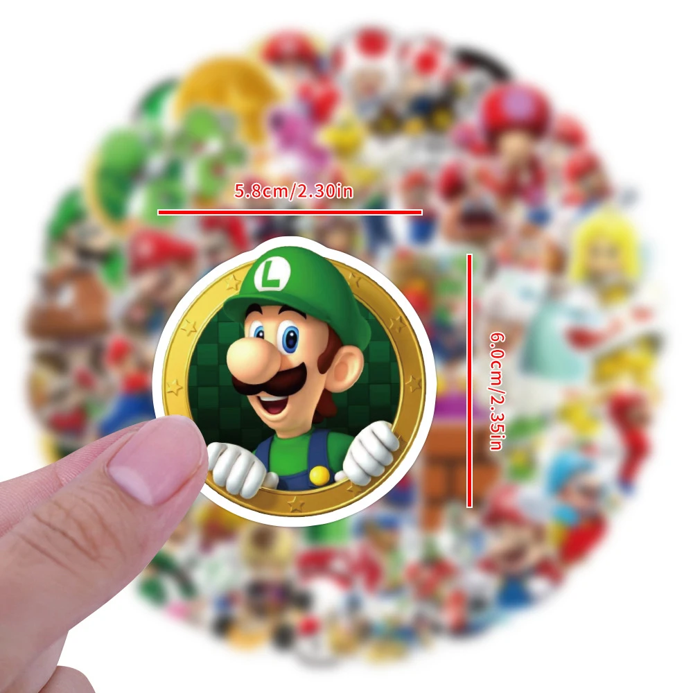 10/30/50/100pcs Cartoon Super Mario Bros Game Stickers Anime Luigi Yoshi Graffiti Sticker for Luggage Laptop Car Cool Decals Toy