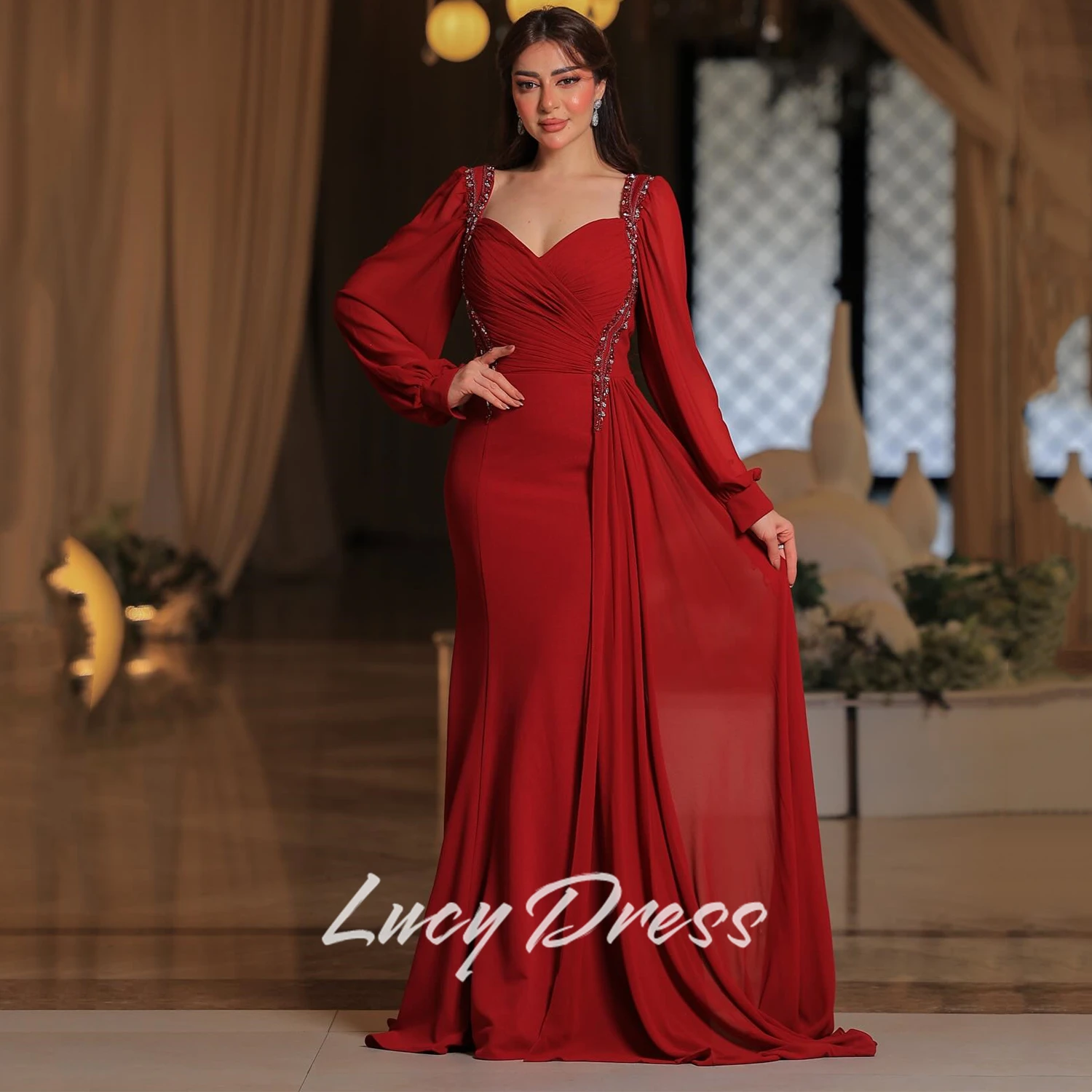 

Lucy Customized Wedding Party Dresses Sharon Happy Evening Dresses Special Occasion Dress Elegant Gowns Mermaid فساتين سهرة