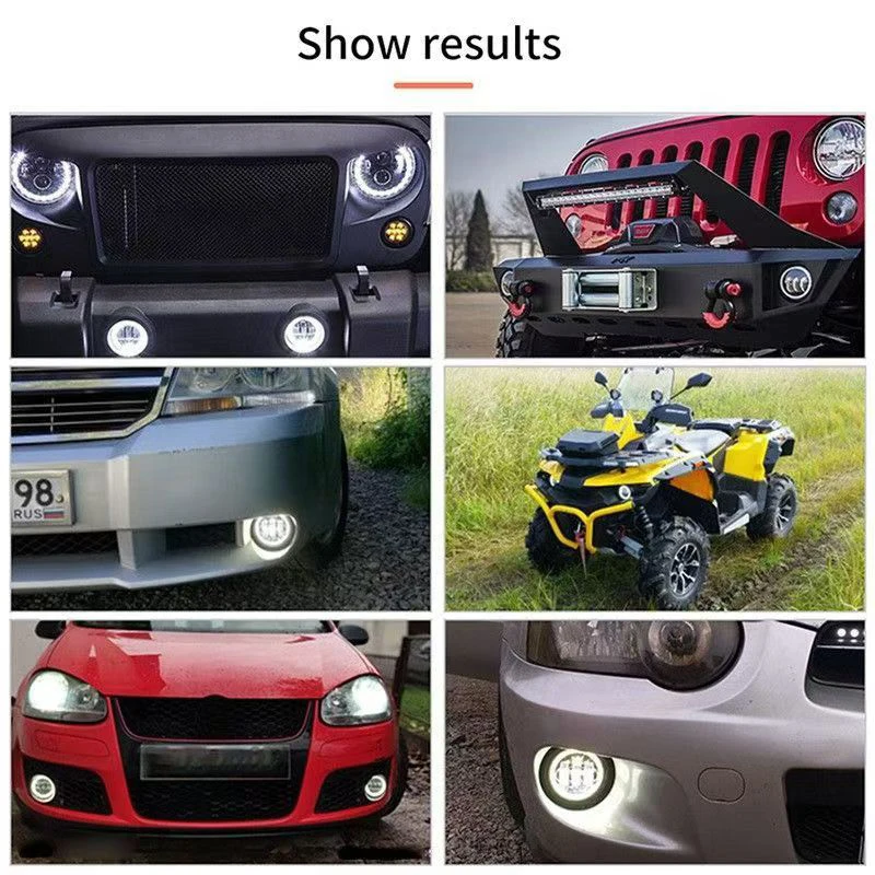 Lantsun J023 LED Fog Light Aluminum Alloy 4-inch Front Bumper Lamps for Jeep for Wrangler JK07-17,1-Pair