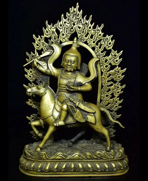 

Тибетская буддистская перегородка, Дальняя вышивка, падение Singa Pelindung Dewa Patung Buddha