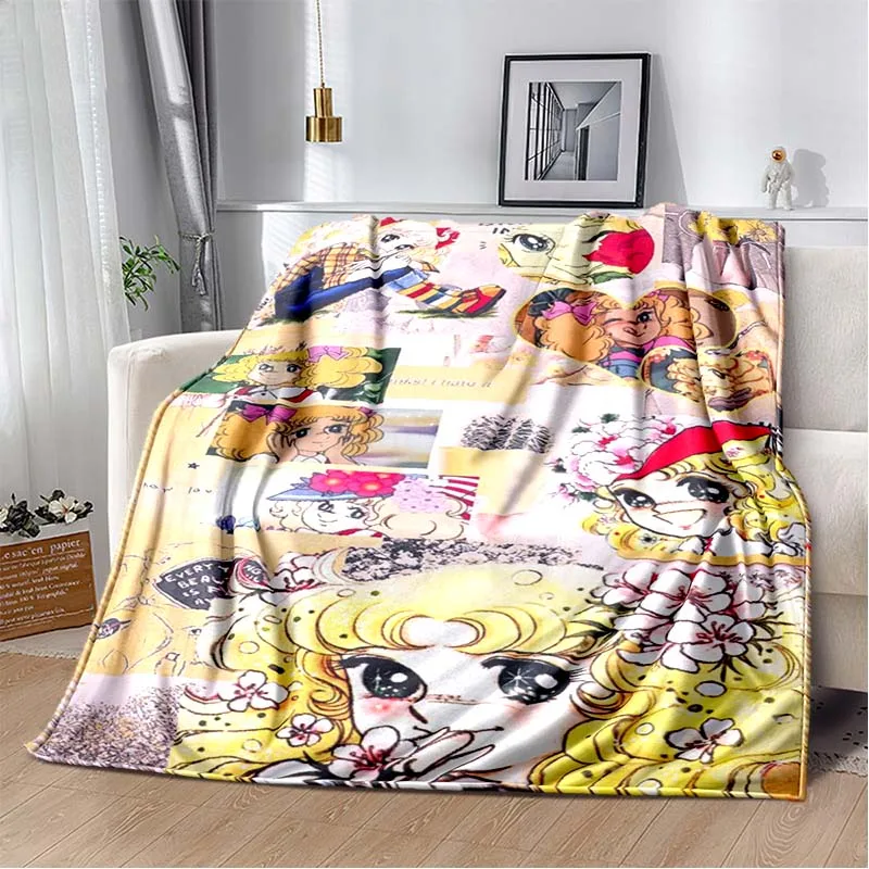 Candy Candy Anime Manga Print Flannel Blanket Ultra Soft Warm Throw For Bedroom Living Room Indoor Home Decor Holiday Gift