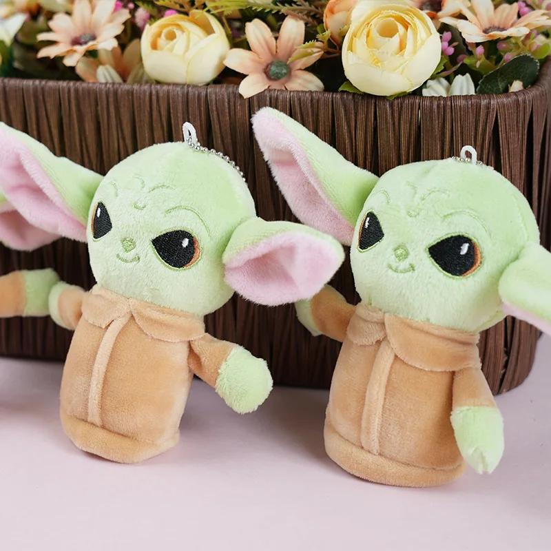 12cm Hot Toys Star Wars Baby Yoda Keychains Master Aliens Anime Cartoon Baby Dolls Fill Toy Kawaii Gift Decorations Key Chains