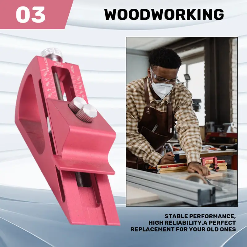 ABLU-jauge de hauteur de bloc d'installation réglable, outils de travail du bois de précision en aluminium pour accessoires de routeur et de scie de Table