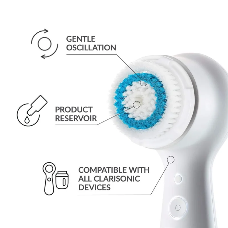 4 Pack Brush Head Replacements Deep Pore Face For Clarisonic Mia 1, Mia 2, Mia Fit, Alpha For Smart Profile Uplift And Alpha