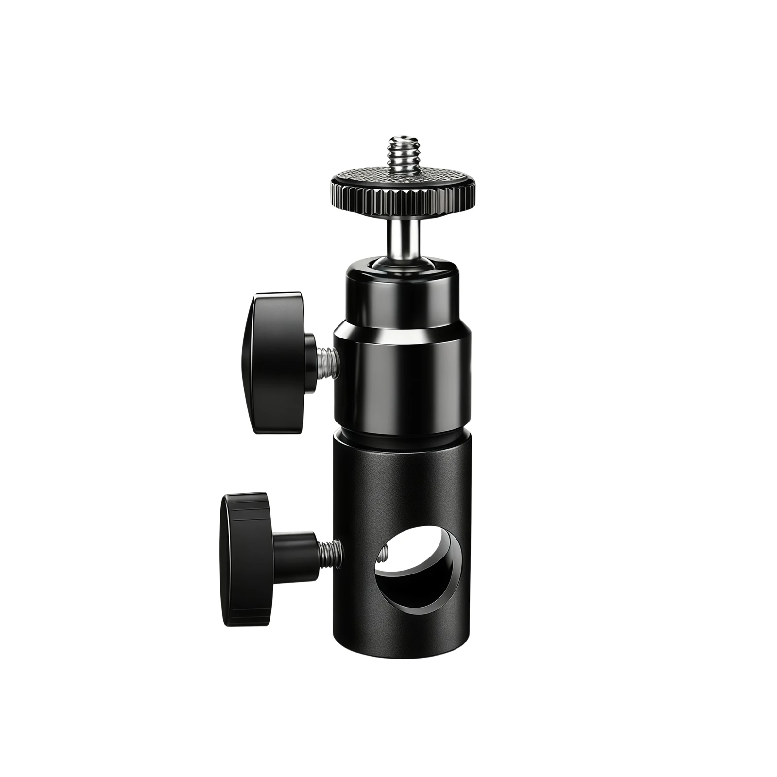 Lanxire 16mm Lampstatief Adapter Converter, Mini Balhoofd met 180° Kanteling en 1/4" Schroef voor Camera, Monitor, Ringlicht, DSLR en C-Stand Giekarm