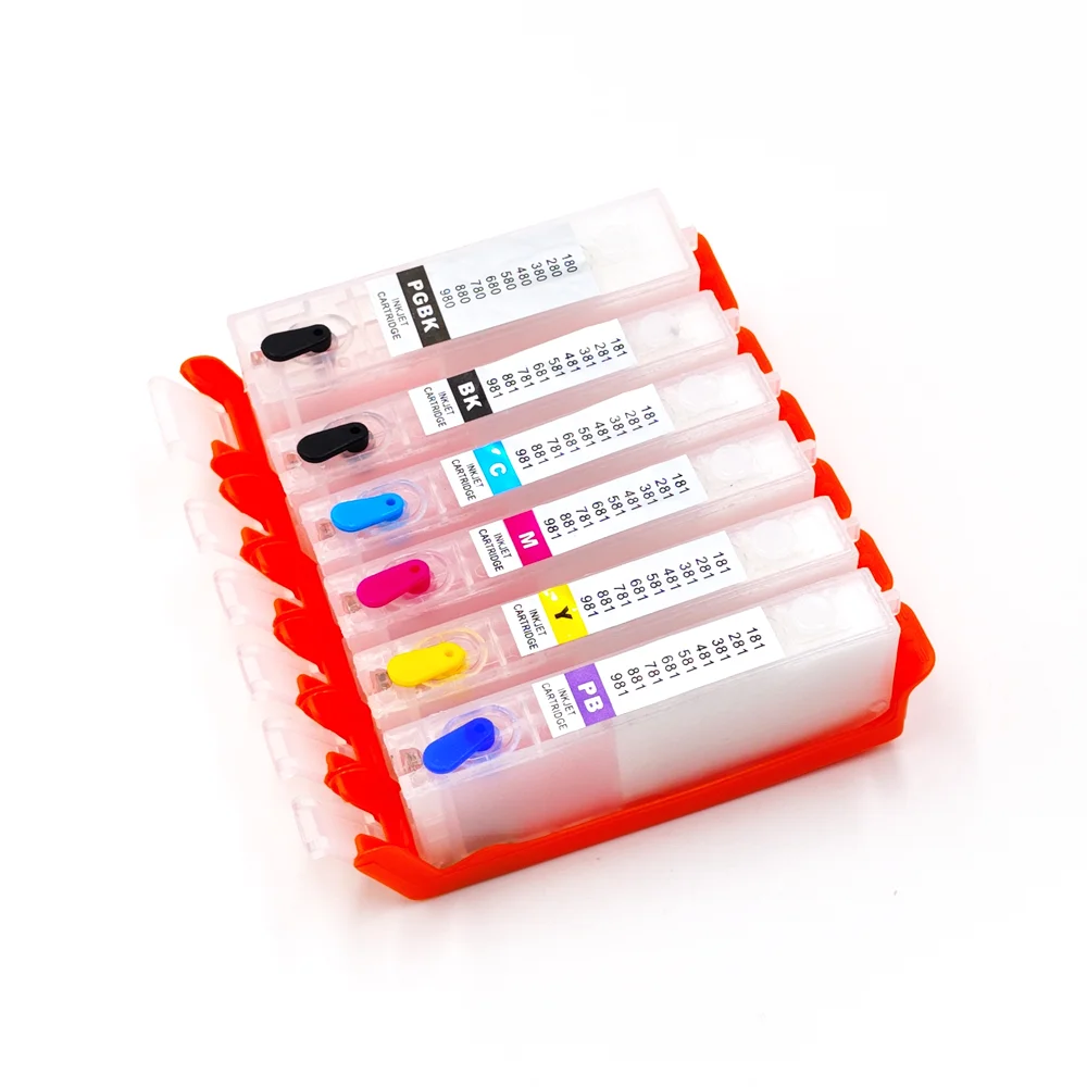 6 ألوان PGI-580 XL CLI-581 خرطوشة حبر لكانون 580 581 XXL PIXMA TS705 TR7550 TR8550 TS6150 TS8150 9150 TS9155 طابعة #3