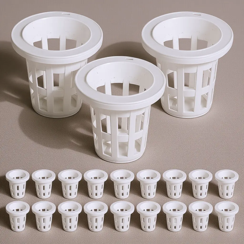 Lot de 25 pots en filet légers pour hydroponie, idéaux pour la culture hydroponique, les galets, les plantes aquatiques, les jardins et les pépinières en plastique