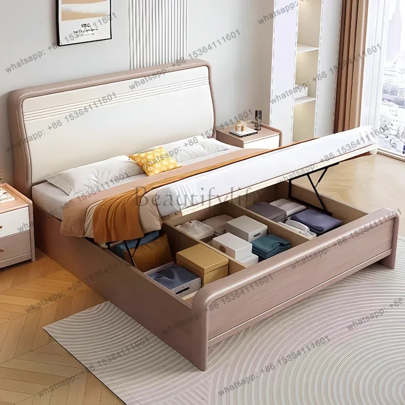 ld Wooden Design Bed Bedroom Queen  Luxury Modern Floor Girls Sleeping Bed Mobile Letto Matrimoniale Lounge Suite Furniture