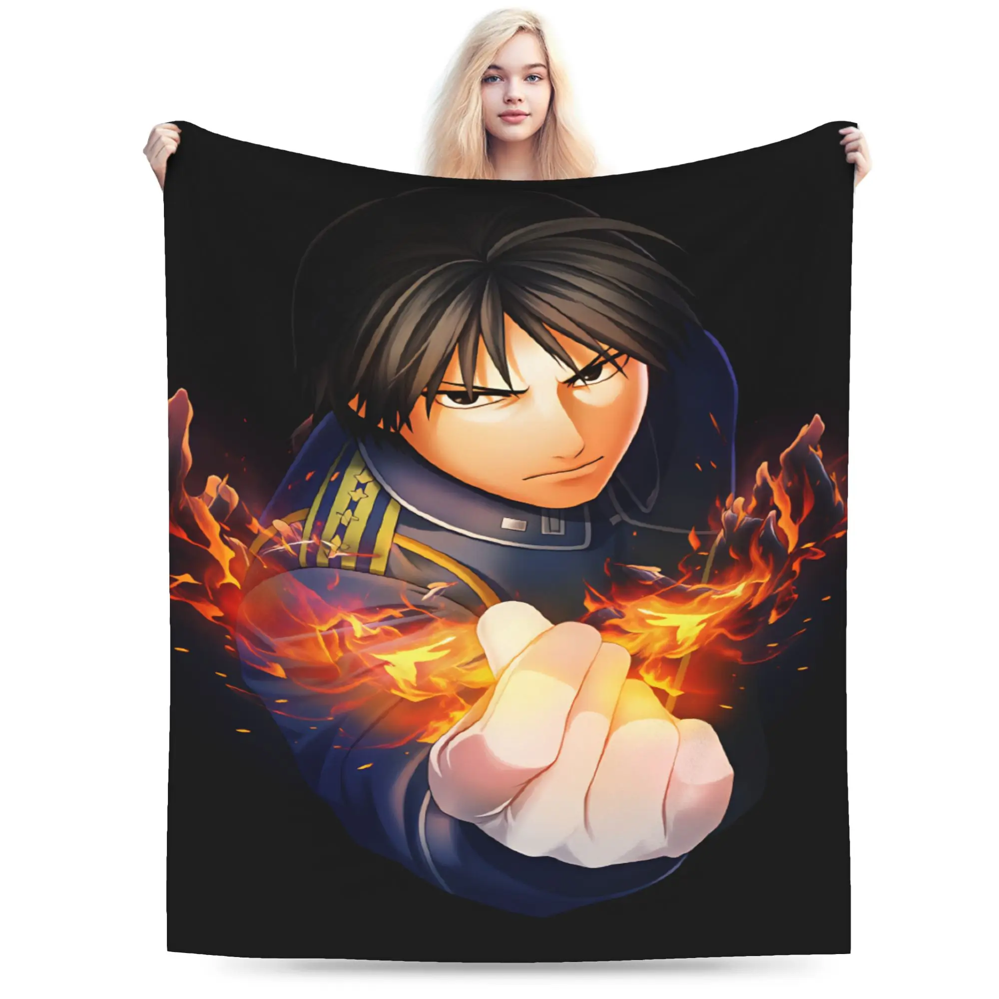 Roy Mustang Throw Blanket Warm Trend Blankets Fullmetal Alchemists For Living Room Camping Flannel Bedspread Bed Cover