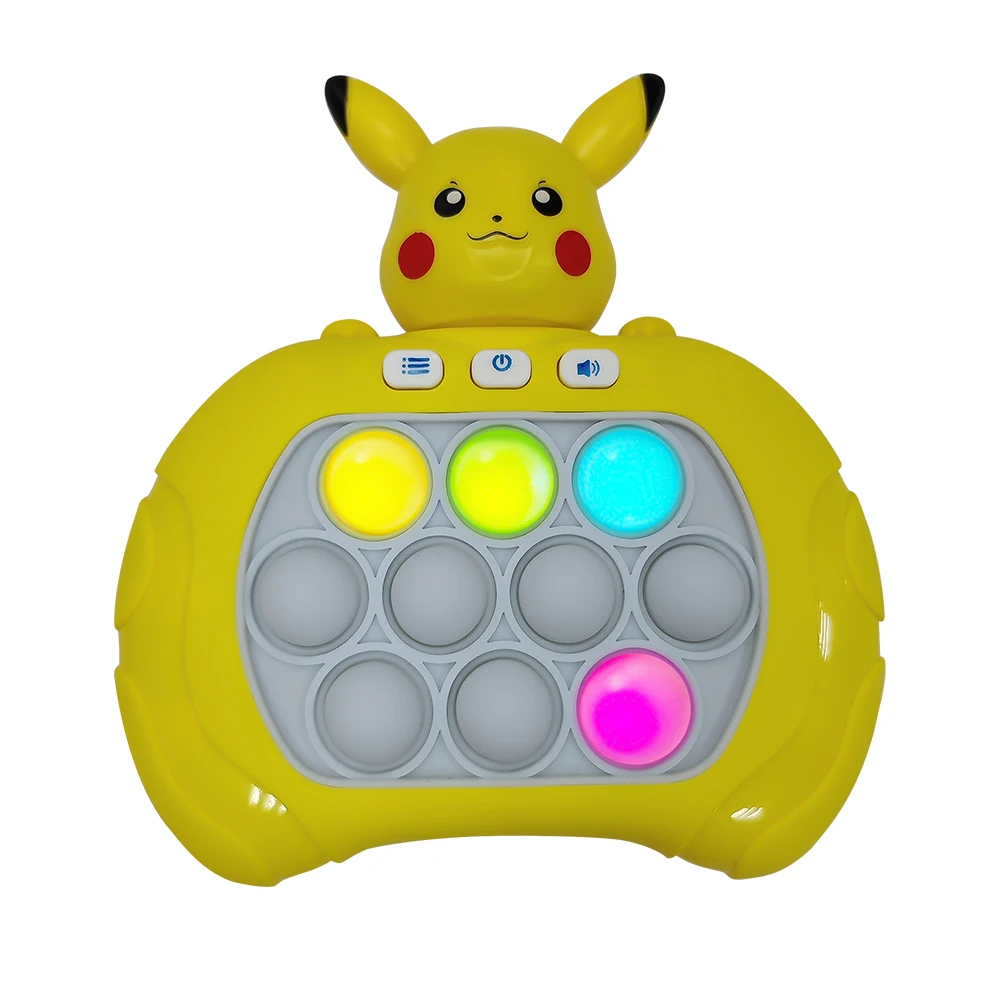 Pikachu juego de empuje rápido Pop up Fidget Bubble electrónico Pop up juego profesional ligero para aliviar el estrés juguete barato para niños