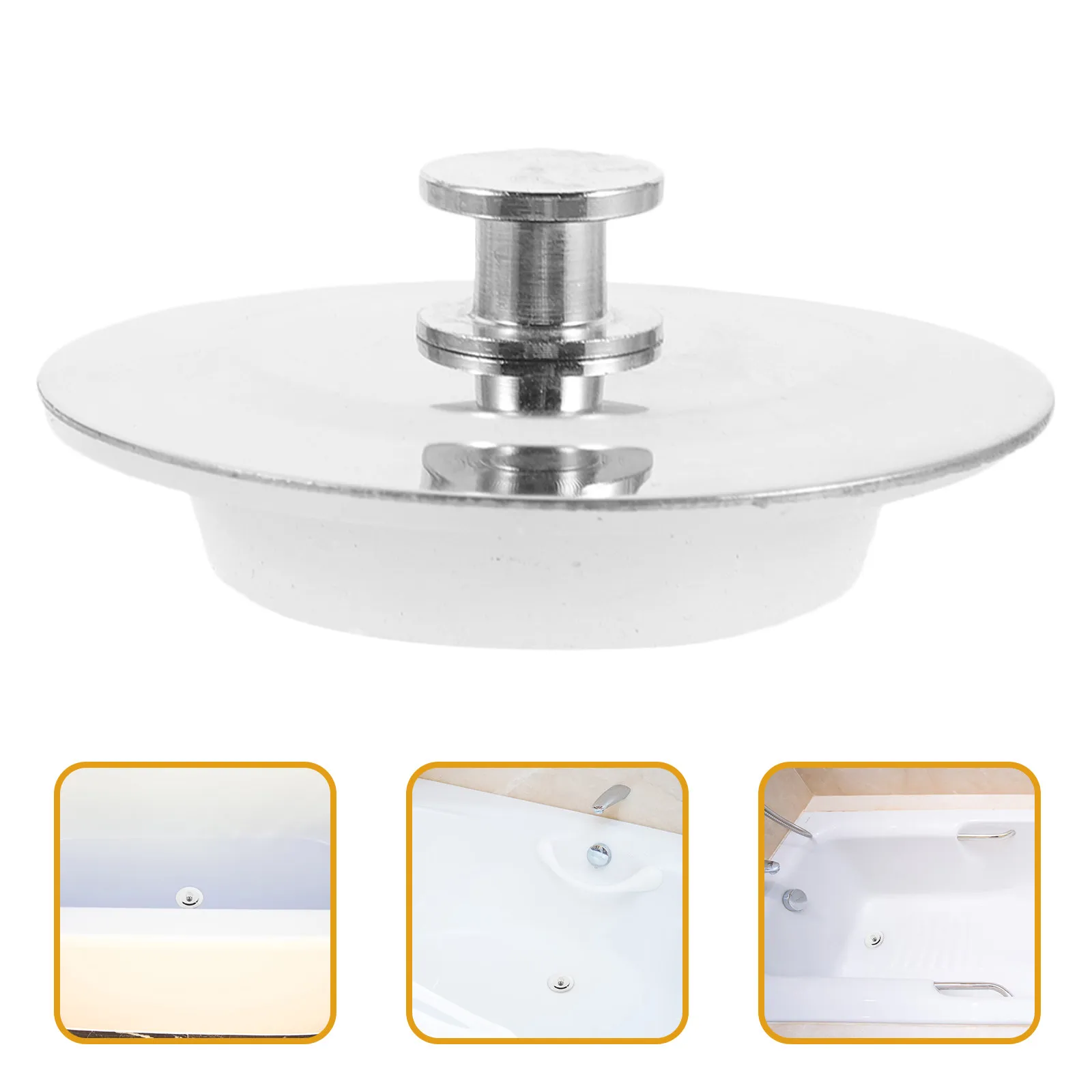 

Universal Bathtub Stopper Drain Plug Silicone and Stainless Steel Tub Stopper for Bathroom Bathtub Drain Waterproof Debris