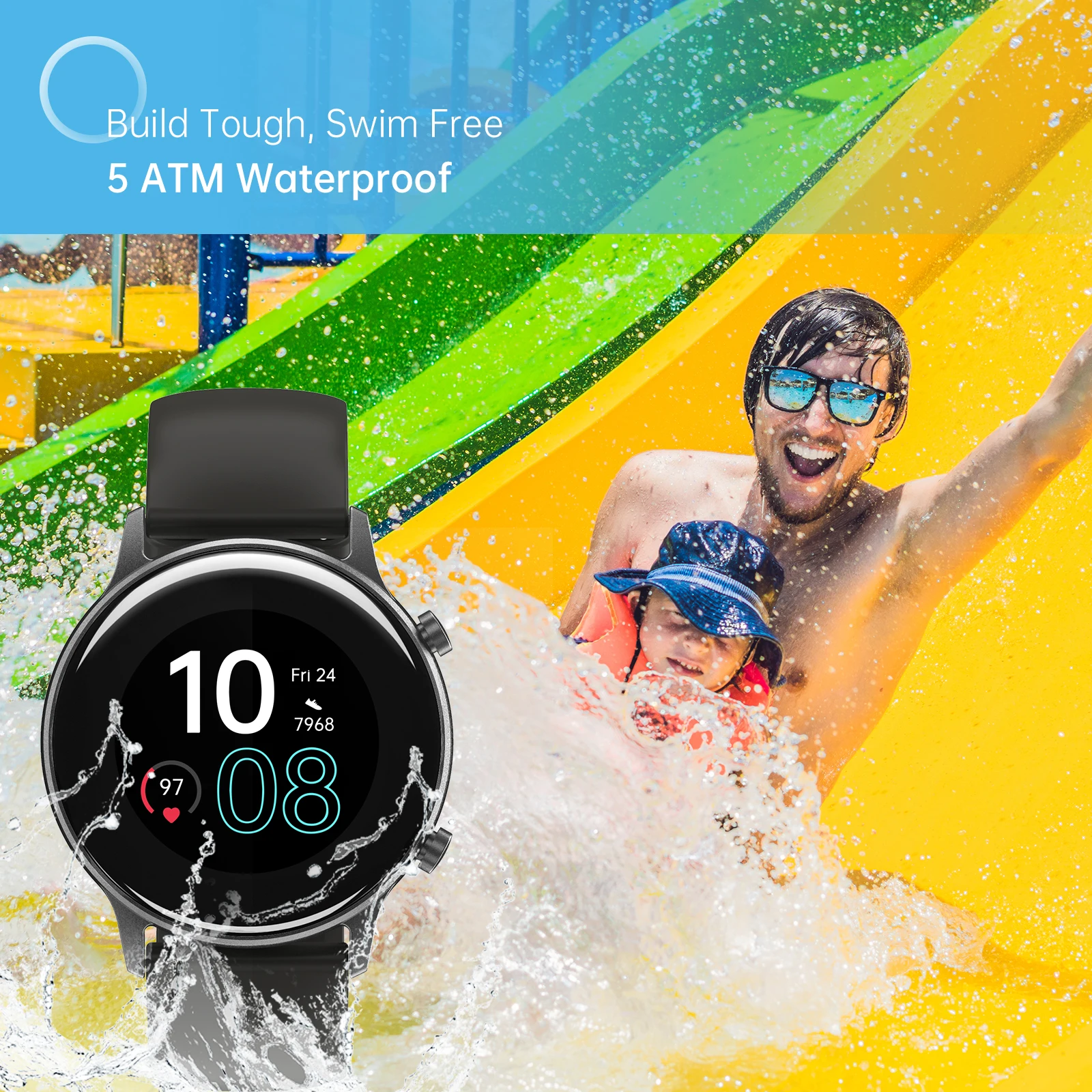 UMIDIGI-reloj inteligente deportivo Urun, dispositivo resistente al agua hasta 5atm, con GPS, control del ritmo cardíaco y del sueño, para Android e