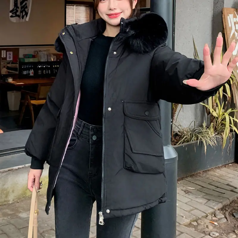 

2025 модная зимняя женская пуховая хлопковая куртка, свободная пригородная хлопковая куртка Parker с капюшоном