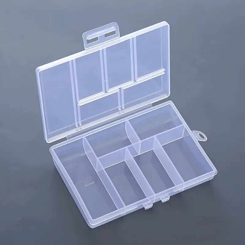 Jewellery Storage Box Transparent Double Buckle Earring and Ring Storage Box Nail Drill Accessories Storage Organiser