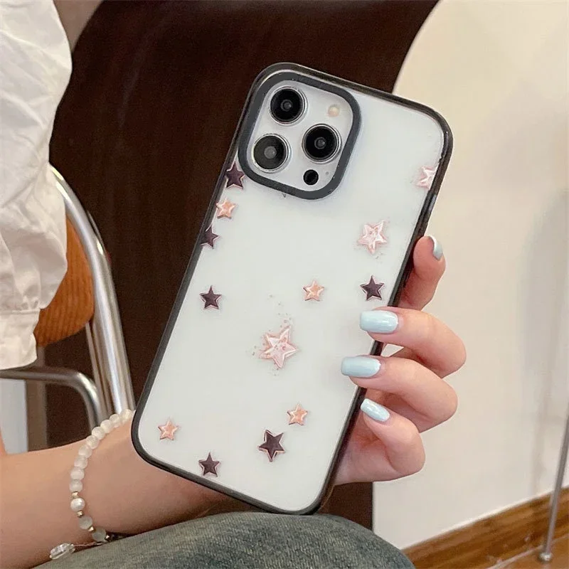 

2.0 Version Acrylic Upgrade Border Stars Phone Case Cover for IPhone 11 12 13 14 15 Pro Max Case for IPhone 14 Pro