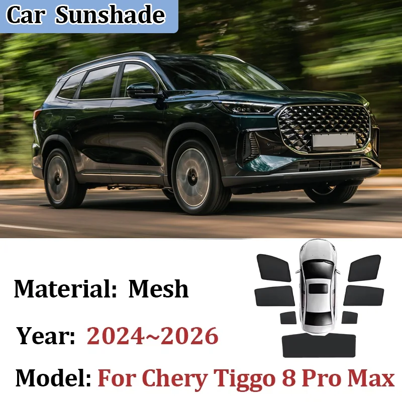 For Chery Tiggo 8 Pro Max 2024 2025 2026 Sun Viso Window Mesh UV Protection Privacy Curtains Cover Car Shading Accessories view 2