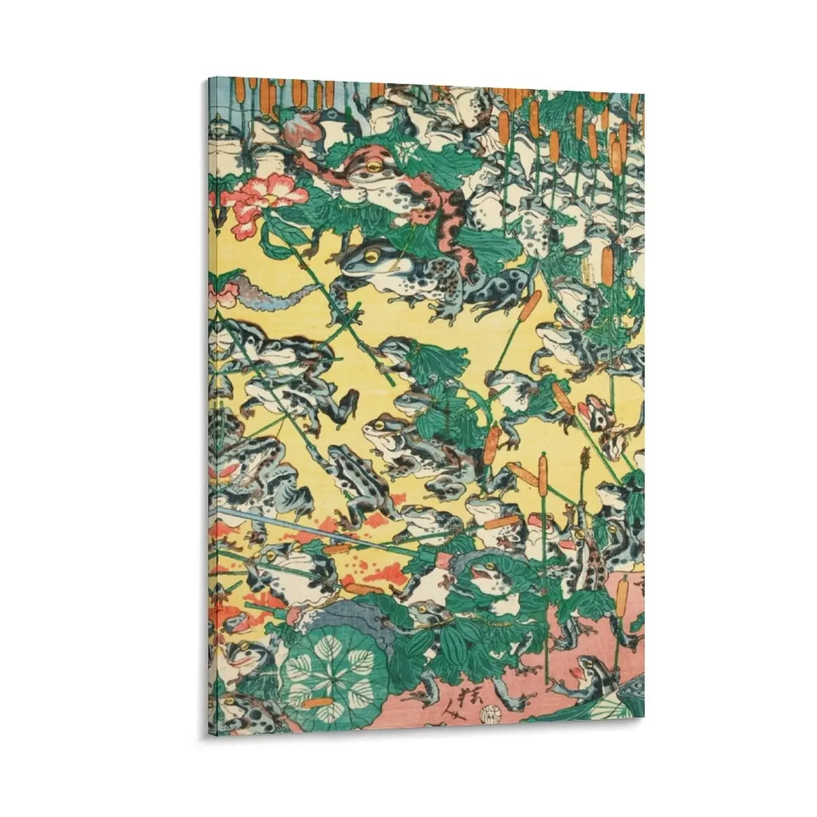 

Fashionable Battle of Frogs by Kawanabe Kyosai, 1864 Canvas Painting Luxury living room decoration decorative wall poster