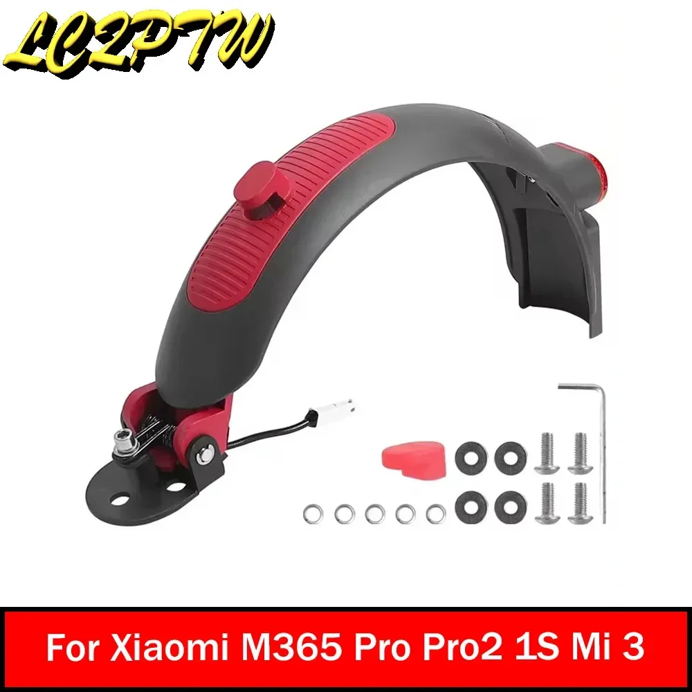 Rear Fender Tire Splash Guard With Taillight Kit For Xiaomi M365 Pro Pro2 1S Mi 3 Electric Scooter Wheel Brake Premium Metal