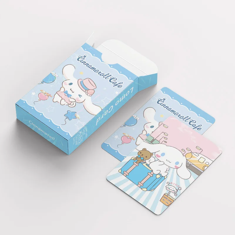 Tarjeta Flash de dibujos animados de Cinnamoroll, tarjeta de felicitación decorativa de doble cara, Sanrio, periférico de Anime, HD, 92 Hojas