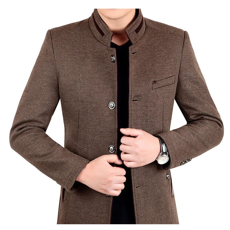 

2025 Fashion Autumn And Winter New Men's Business Fashion Sheep Imitation Woolen Jacket Jacket Men's Non-ironing Imitation Woole
