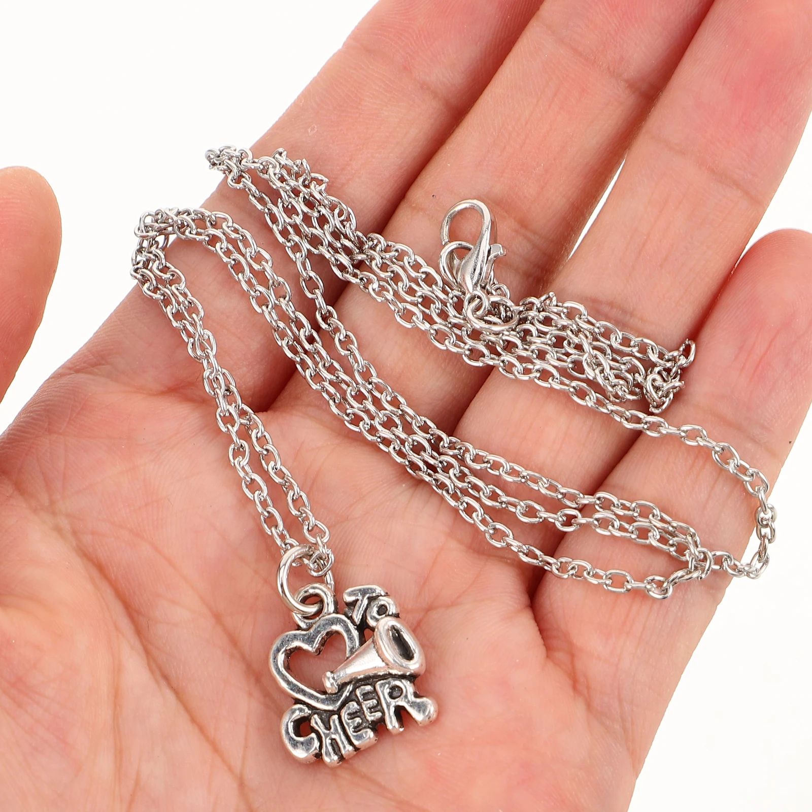 2Pcs Cheer Necklace Cute Megaphone Pendant Cheer Jewelry Cheerleading Accessory for Team Sport Jewelry