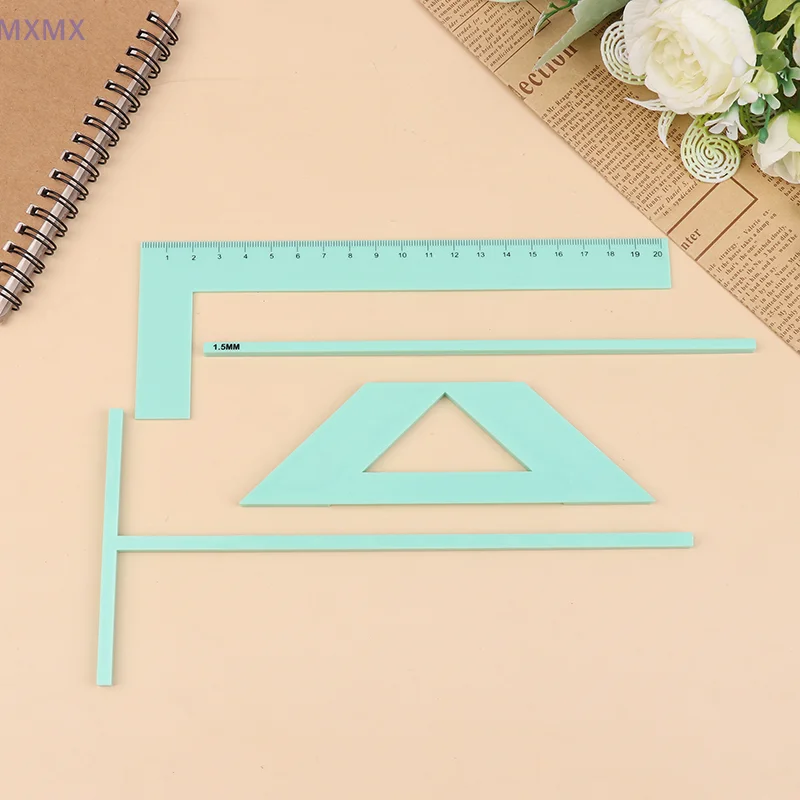 4Pcs/set Plastic Positioner Ruler For Handbook Bookbinding Easy Scrapbooking Tool Diary Album Binding Device