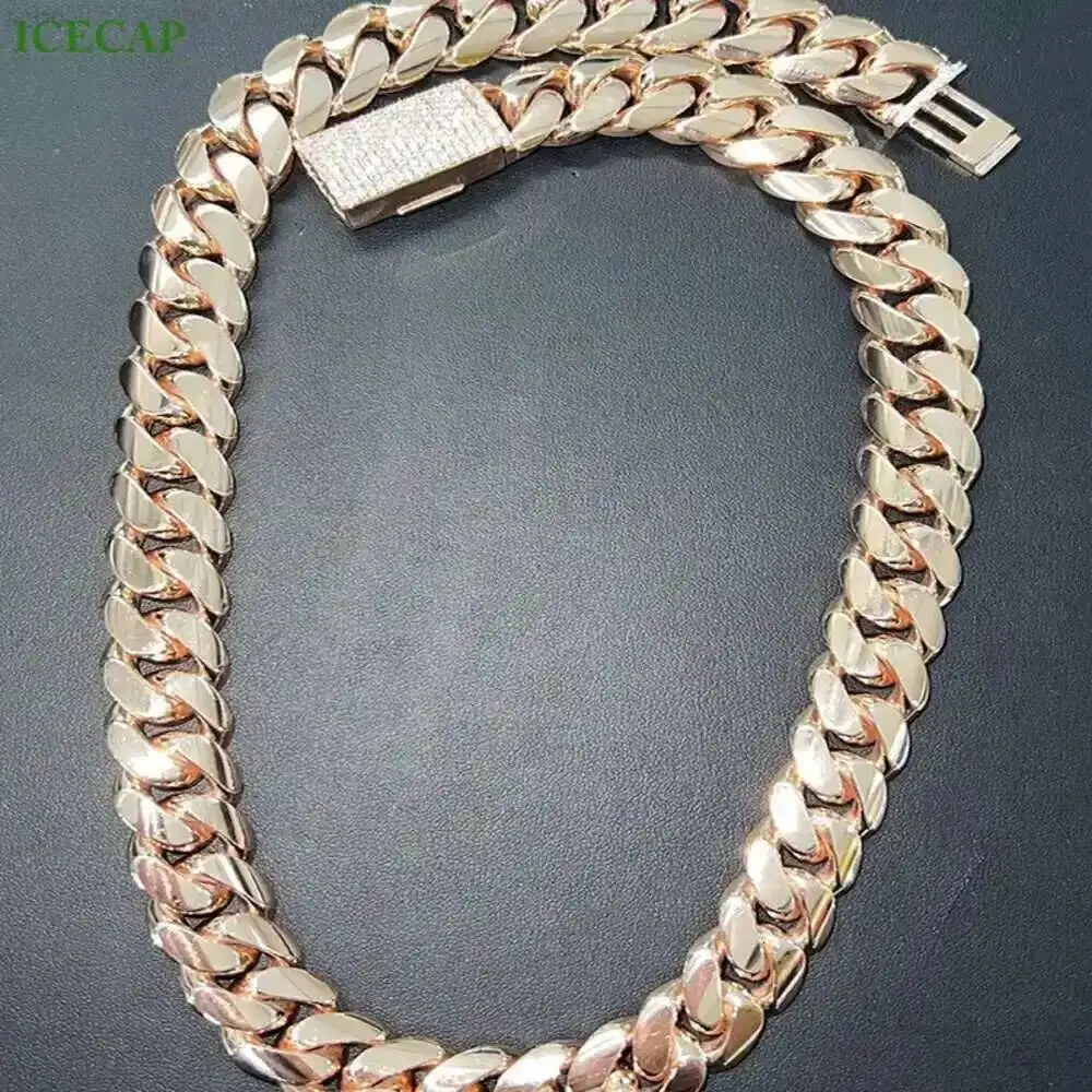 

18k Gold Plated Cuban Link Chain Silver Color Cuban Chain Necklace Jewelry Vvs Moissanite Diamond 925 Cuban Necklace for Men