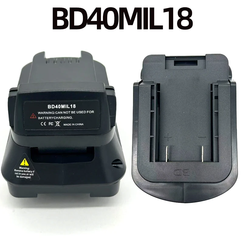BD40MIL18 Power Tool Battery Adapter Compatible with For Black&Decker 40V Li-ion Batteries for Milwaukee 18V Cordless Power Tool