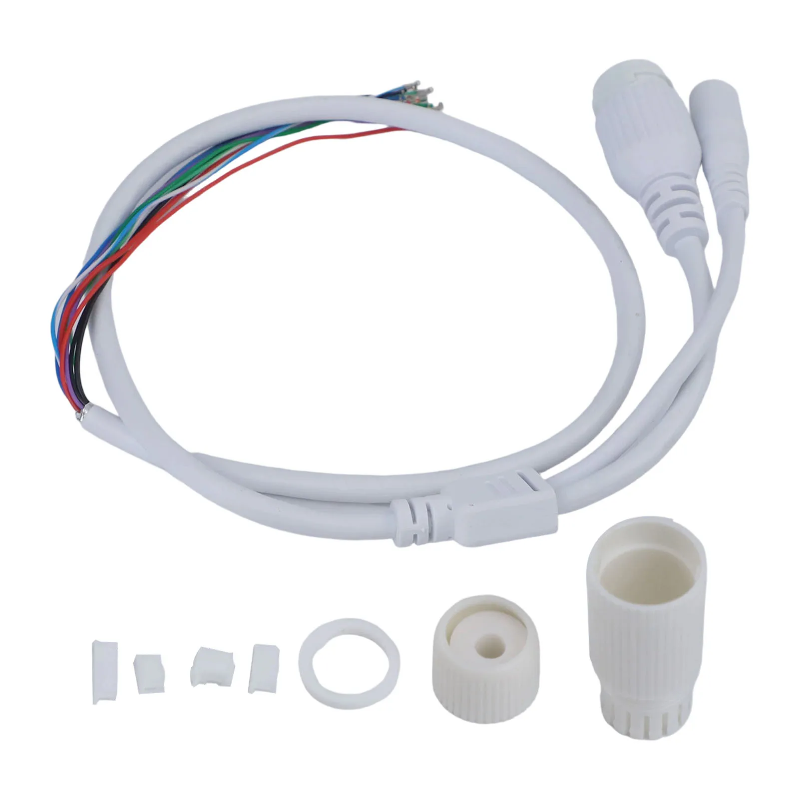 70cm L CCTV IP Camera Cable White Color Data And Power Pin Easy Installation Reliable Power Transmission Stable Performance