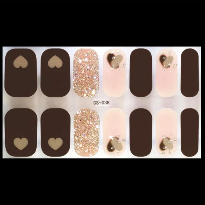 Press On Nail Detachable Wearable Nail Stickers Full Cover Adhesive Nail Wraps DIY Finished Fake Nails Tips Manicure Decors