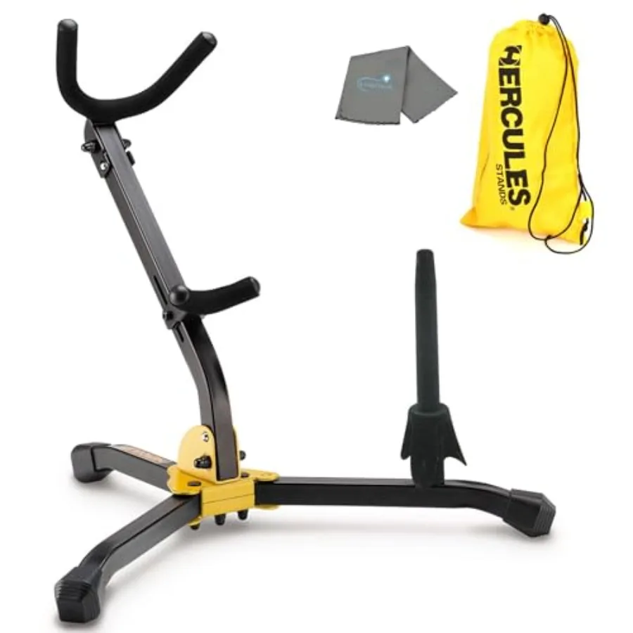 

Подставка для саксофона/флейты/кларнета Lumintrail Hercules Alto/Tenor DS532BB с чехлом и салфеткой для чистки, черная, металлическая, прочная