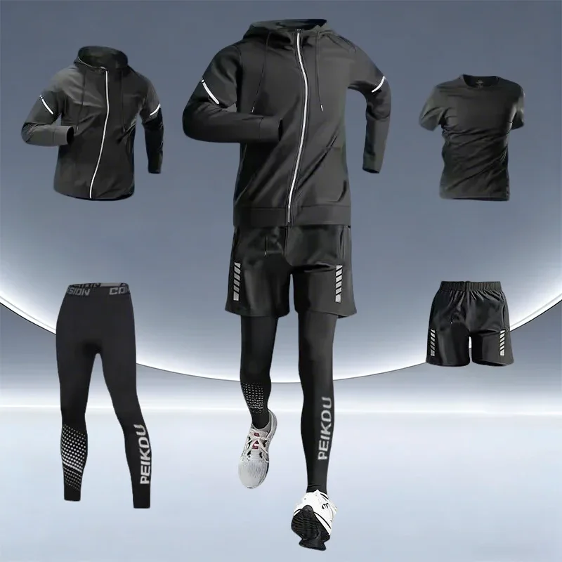 

Sports suit men's spring and autumn running training suit cycling speed drying jacket fitness outdoor
