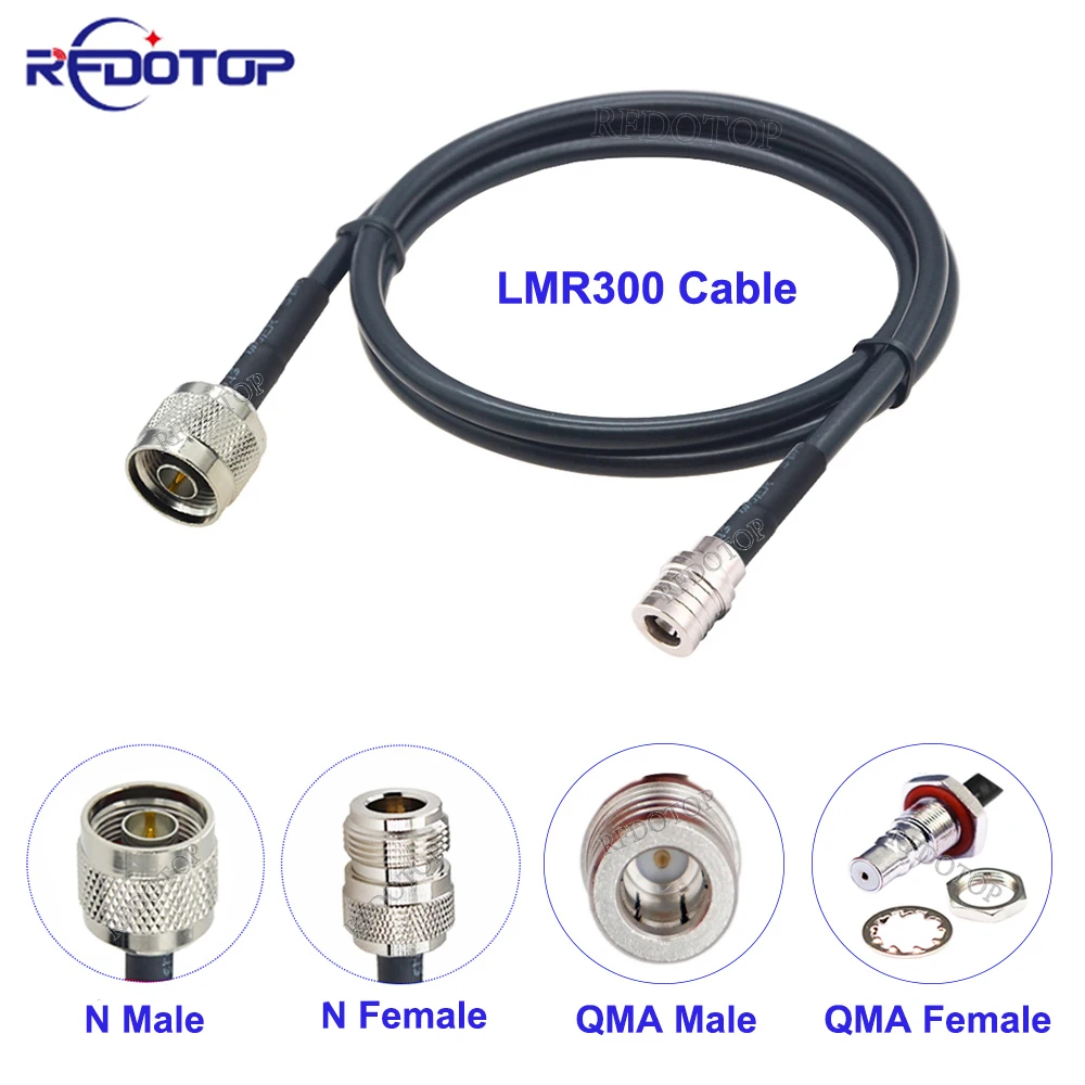 

1PCS LMR-300 N Male/Female to QMA Male/Female Connector LMR300 50-5 Coaxial Cable N to QMA RF Adapter Cable 50 Ohm Low Loss