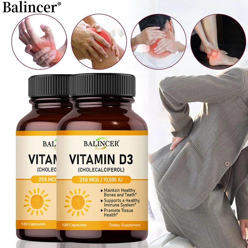 

Vitamin D3 Supplement - Helps Bones, Teeth, Muscle Function, Boosts Immune System and Promotes Joint and Cardiovascular Health