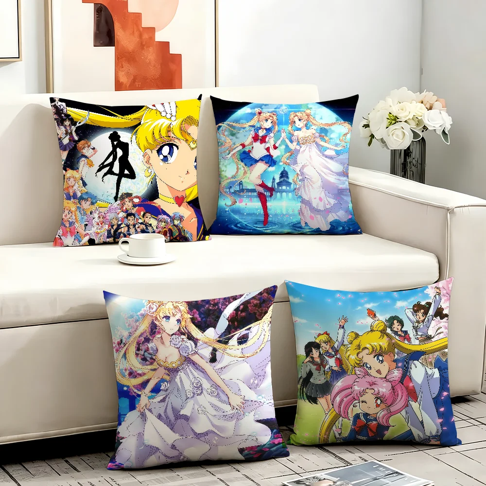 Comic S-SAILOR M-MOON cushion cover Anti-dustmite Sofa Cushion Decorative Office Cover Lounge Area Indoor & Outdoor Use