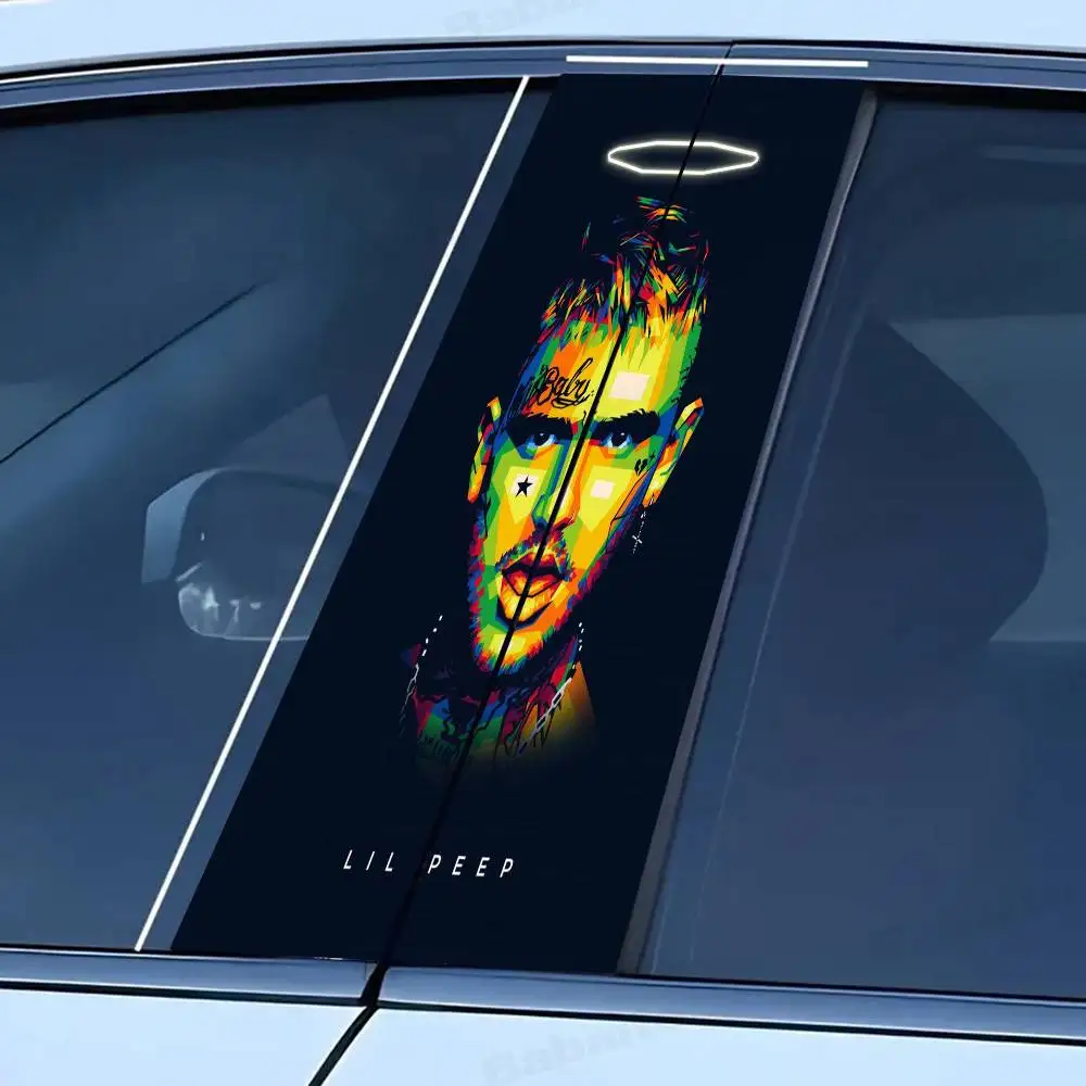 الهيب هوب مغني الراب ليل اللمحة سيارة B-عمود ملصق بولي كلوريد الفينيل سيارة ملصق مائي مركز السيارة عمود ملصق B-عمود الشمس واقية من الصفر مقاوم للماء